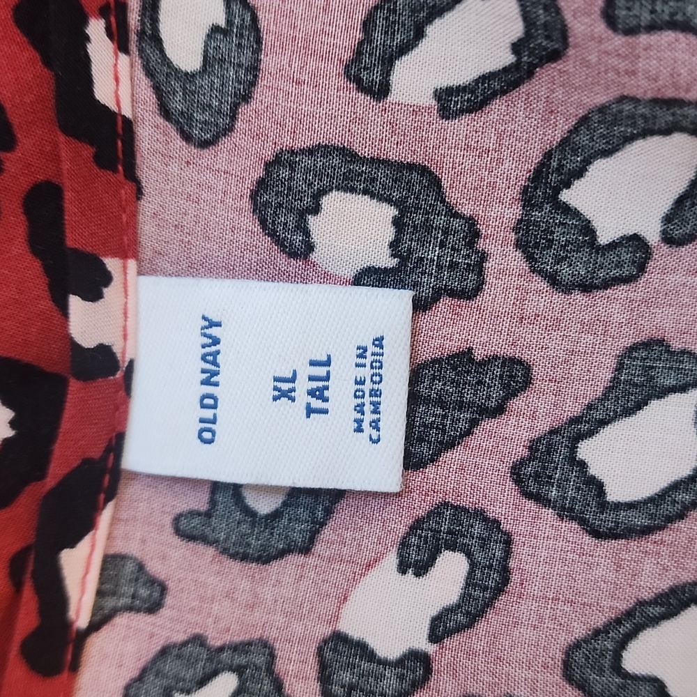 XL tall red cheetah print long sleeve dress - Picture 6 of 10